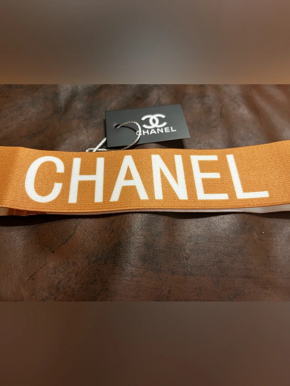 🧡 Double C Designer Spell Out Letter Logo Stretch Headband